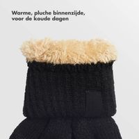 Selencia Wol Look Touchscreen Handschoenen - Vrouwen - Maat M - Zwart