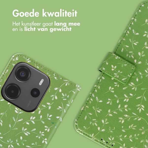 imoshion Design Bookcase Xiaomi Redmi Note 14 (4G) - Green Flowers