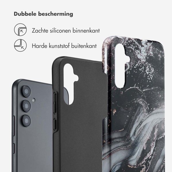 Selencia Vivid Tough Backcover Samsung Galaxy A34 (5G) - Chic Marble Black