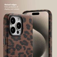 Selencia Sabi Back Cover Panther Print with MagSafe Apple iPhone 15 Pro Max - Mocha Brown