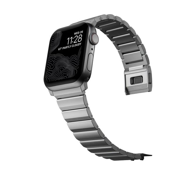 Nomad Titanium schakelband Apple Watch | 44/45/46/49 mm - Zilver