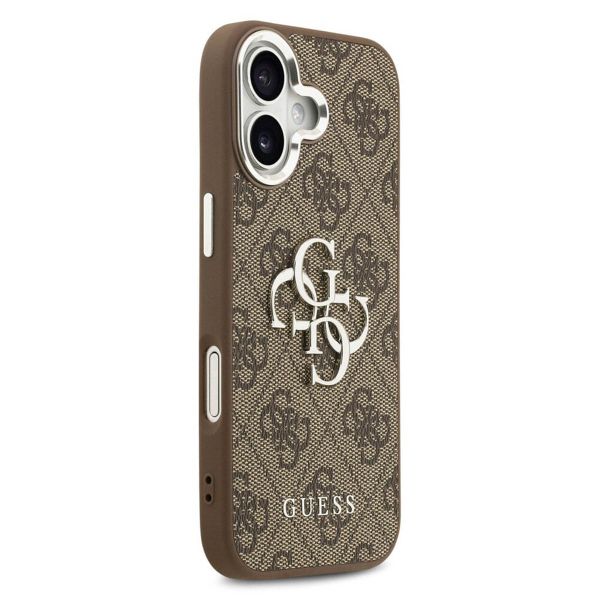 Guess 4G Metal Logo Backcover Apple iPhone 17 - Silver Edge - Brown
