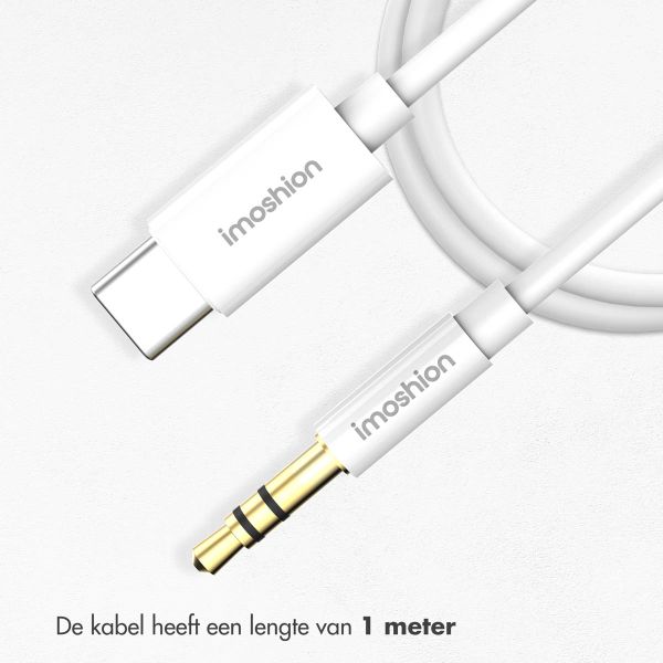 imoshion AUX kabel - 3,5 mm / Jack audio naar USB-C kabel - Male to USB-C - 1 meter - Wit