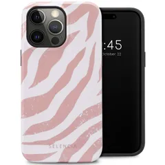 Selencia Vivid Tough Backcover iPhone 14 Pro Max - Colorful Zebra Old Pink