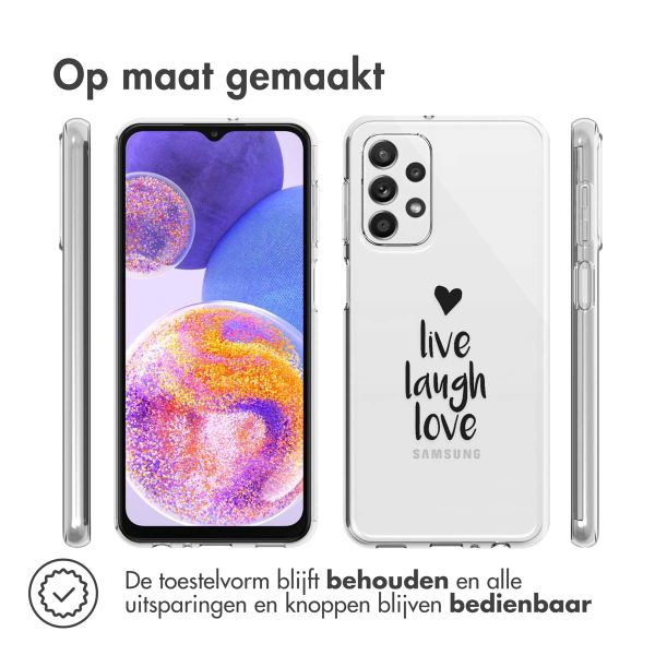 imoshion Design hoesje Samsung Galaxy A23 (5G) - Live Laugh Love - Zwart