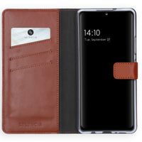 Selencia Echt Leren Bookcase Samsung Galaxy A42 - Lichtbruin
