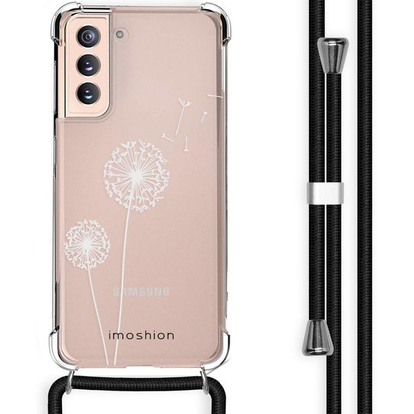 imoshion Design hoesje met koord Samsung Galaxy S21 - Paardenbloem - Wit