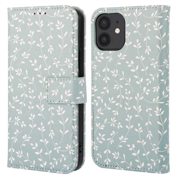 imoshion Design Bookcase iPhone 12 (Pro) - Smoke Green Flowers