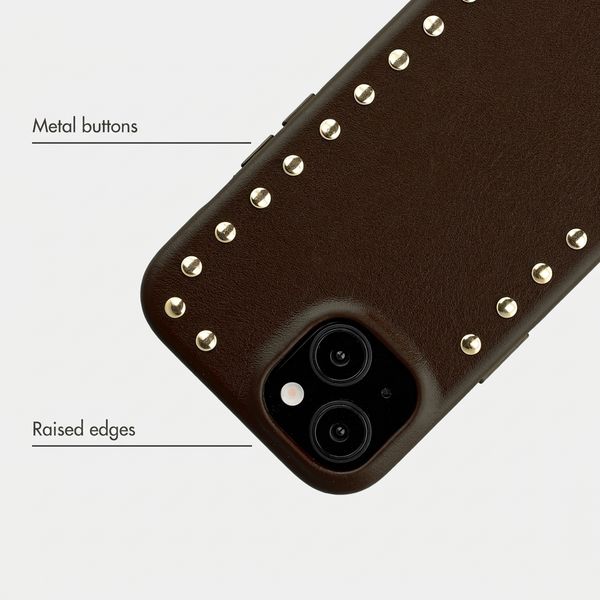 Selencia Studs Back Cover with MagSafe Apple iPhone 15 - Cacao Crush