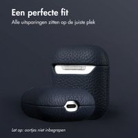 Accezz Echt Leren Case  Apple Airpods 1 / 2 - Donkerblauw