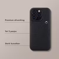 Selencia Riva Backcover met Pashouder Apple iPhone 15 Pro - Zwart