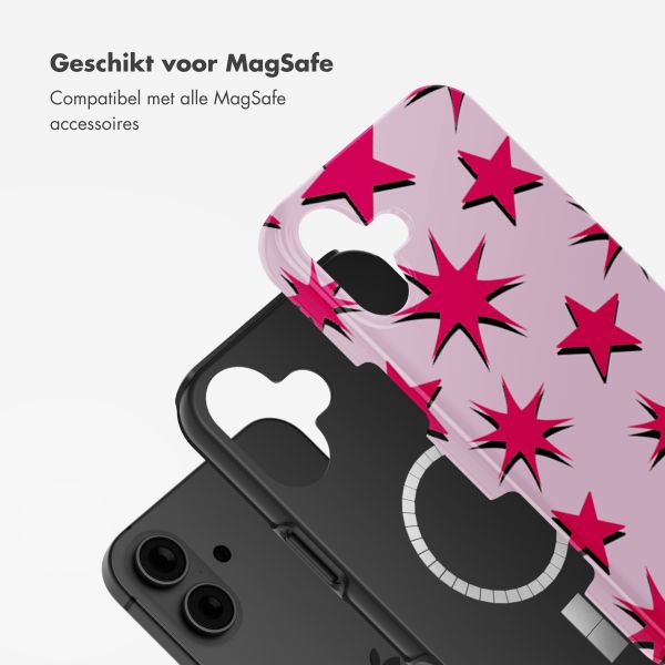 Selencia Vivid Backcover met MagSafe Apple iPhone 16 - Stars Rubine Red Light Pink