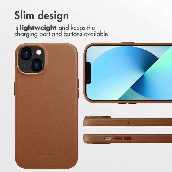 Accezz Leather Back Cover with MagSafe Apple iPhone 13 - Sienna Brown