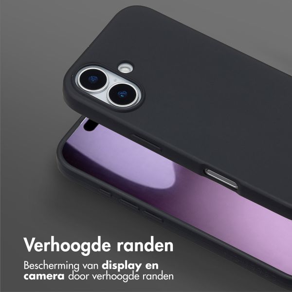 Selencia Siliconen hoesje met afneembaar koord Apple iPhone 17 - Zwart