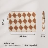 Selencia Teddy Laptop hoes 15-16 inch - Laptopsleeve - Checks