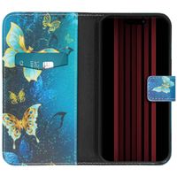 imoshion Design Softcase Bookcase iPhone 15 - Blue Butterfly