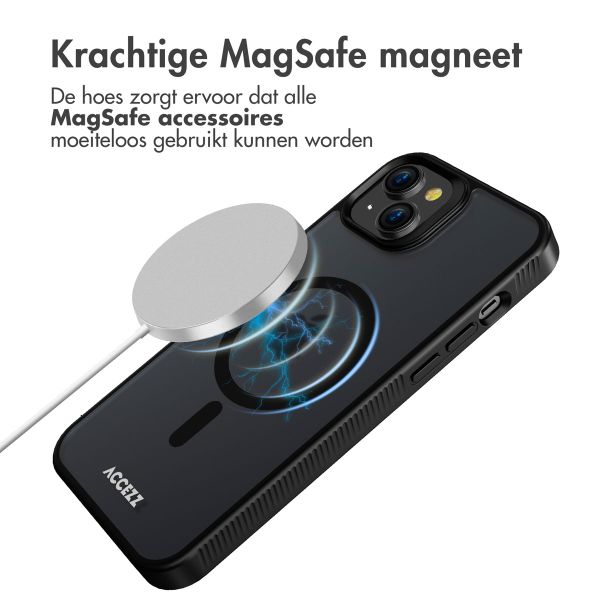 Accezz Rugged Frosted MagSafe Backcover Apple iPhone 15 Plus - Zwart