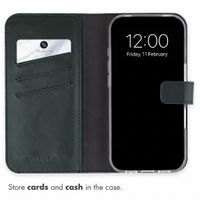 Selencia Genuine Leather Book Case Apple iPhone 18 Pro Max / 17 Pro Max - Green