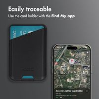 Accezz Magnetic Leather Card Holder - Compatible with Apple Find My - Onyx Black