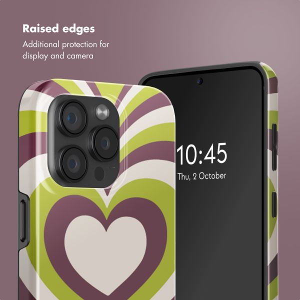 Selencia Vivid Back Cover with MagSafe Apple iPhone 15 Pro - Double Hearts Plum Fern
