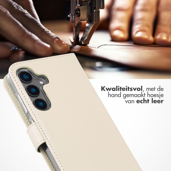 Selencia Echt Leren Bookcase Samsung Galaxy S24 - Greige