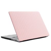 Selencia Geweven Cover Apple MacBook Pro 14 inch (2021 / 2023 M3 chip / 2024 M4 chip) - A2442 / A2779 / A2918 / A3112 / A3185 / A3401 - Roze