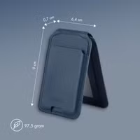 Accezz Leren Wallet met standaard - Geschikt voor MagSafe en Qi2 - Nightfall Blue