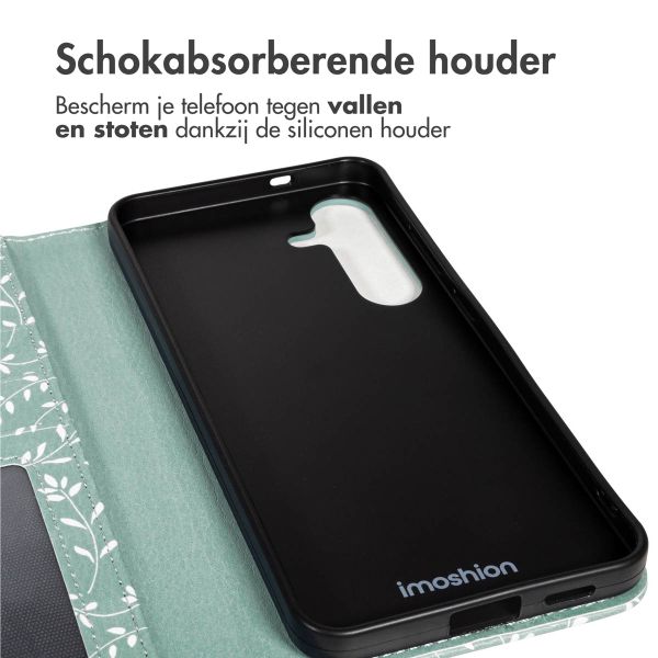 imoshion Design Bookcase Samsung Galaxy S25 FE - Smoke Green Flowers