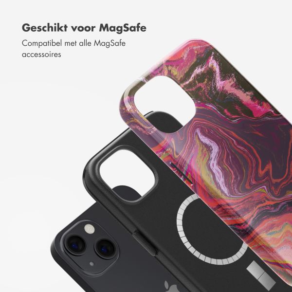 Selencia Vivid Backcover met MagSafe Apple iPhone 13 - Marble Purple