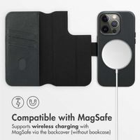 Accezz 2-in-1 Leather Bookcase with MagSafe Apple iPhone 14 Pro - Onyx Black