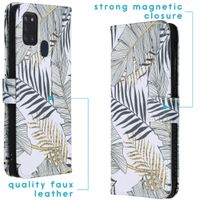 imoshion Design Softcase Bookcase Galaxy A21s - Glamour Botanic