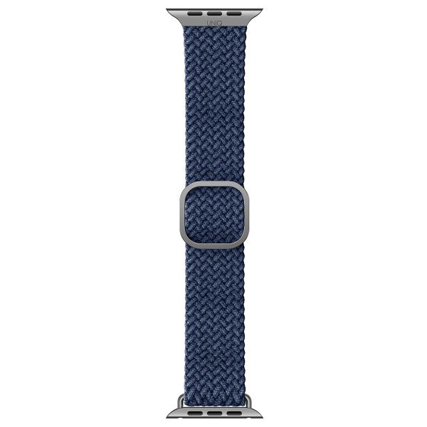 Uniq Aspen Braided bandje Apple Watch Series 1 t/m 9 / SE (38/40/41 mm) | Series 10 (42 mm) - Oxford Blue