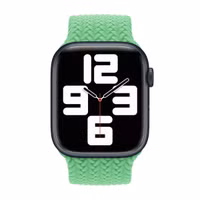 Apple Gevlochten solobandje Apple Watch | 44/45/46/49 mm - Maat 10 - Bright Green