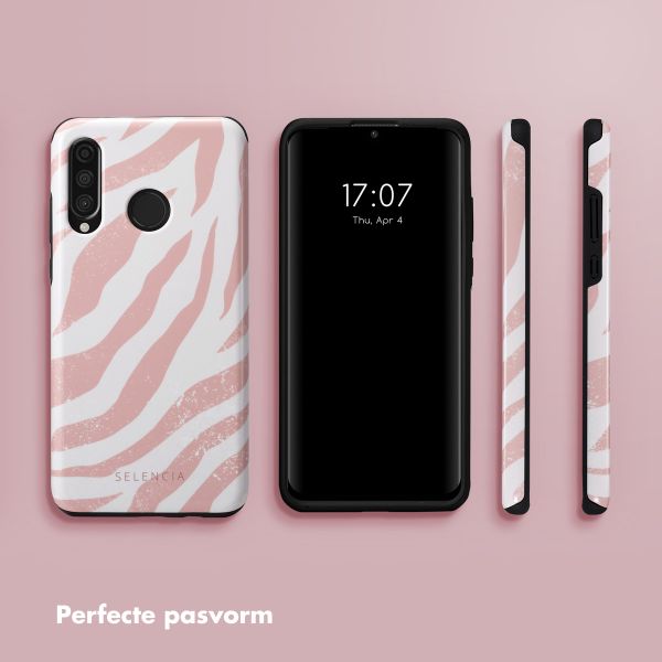 Selencia Vivid Tough Backcover Huawei P30 Lite - Colorful Zebra Old Pink