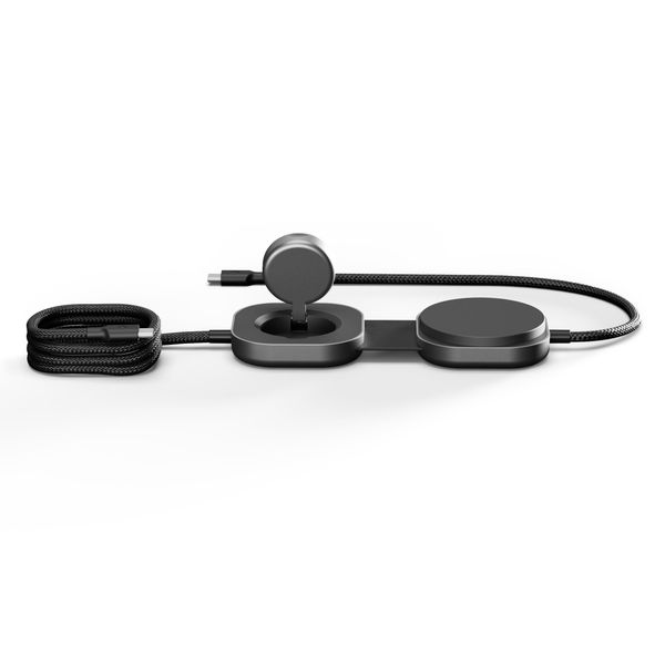 Zens Pro 3 USB-C Kabel met draadloze oplader voor telefoon / earbuds / Apple Watch - MagSafe en Qi2 - Zwart