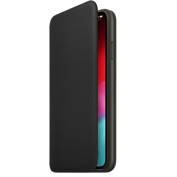 Apple Leather Folio Bookcase iPhone Xs Max - Black