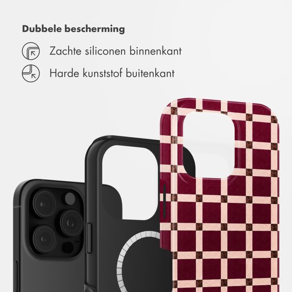 Selencia Vivid Backcover met MagSafe Apple iPhone 16 Pro Max - Check This Burgundy