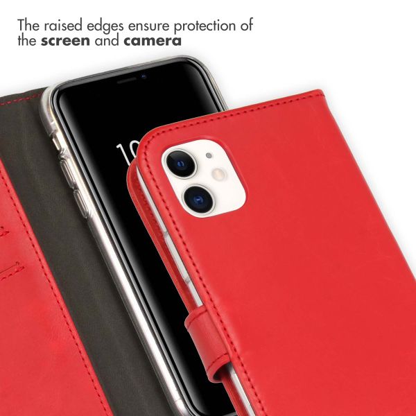Selencia Genuine Leather Book Case Apple iPhone 11 - Red