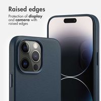 Accezz Leather Back Cover with MagSafe Apple iPhone 14 Pro Max - Nightfall Blue