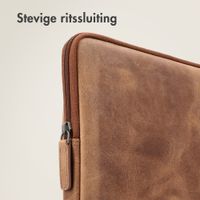 Accezz Leather Laptop hoes met rits 15-16 inch - Laptopsleeve - Cognac