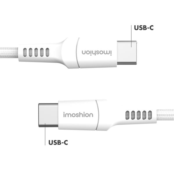 imoshion Braided USB-C naar USB-C kabel - 0,5 meter - Wit