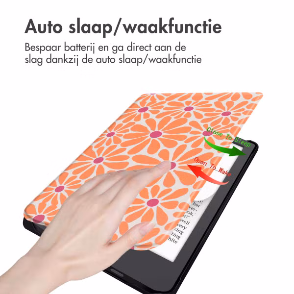 imoshion Design Slim Hard Case Bookcase Pocketbook Verse Lite - Orange Flowers Connect