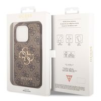 Guess 4G Metal Logo Backcover Apple iPhone 15 Pro - Bruin