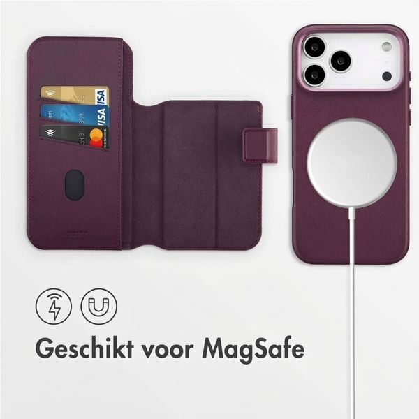 Accezz Leather Bookcase 2-in-1 met MagSafe Apple iPhone 17 Pro Max - Heath Purple