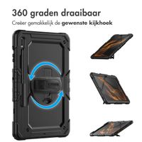 Accezz Rugged Backcover met schouderstrap Samsung Galaxy Tab S8 Plus / S7 Plus / S7 FE - Zwart