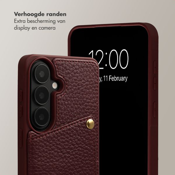 Selencia Nova Telefoonhoes met Koord en Pashouder Samsung Galaxy S26 - Bold Burgundy