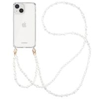 imoshion Backcover met koord + armband iPhone 14 - Parels Hartjes