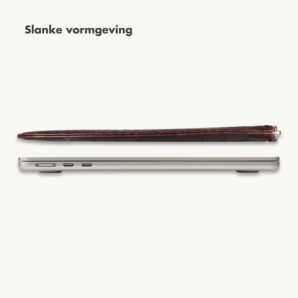 Selencia Croco laptop hoes 15-16 inch - Laptopsleeve - Burgundy