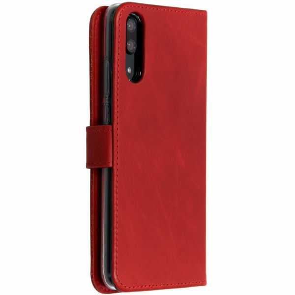 Selencia Echt Lederen Bookcase Huawei P20 - Rood