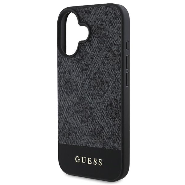 Guess Bottom Stripe 4G Backcover Apple iPhone 16 - Grijs